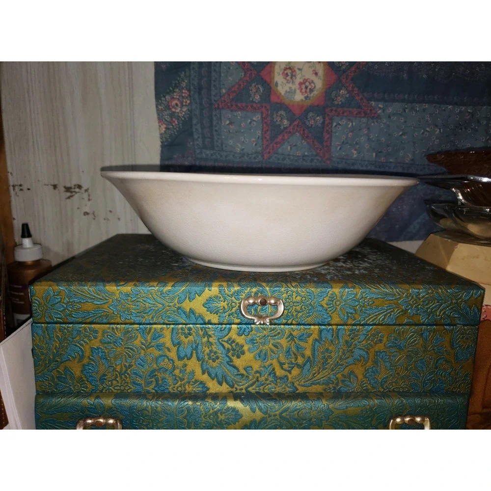 Vintage Ironstone Hand Painted Vegetable Bowl Tomatoes Carrots Lettuce Salad